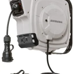 Ecodora 0E2315SF Enrouleur Mural 14+1M Câble électrique 3G X 1.5 H05 Avec Contrôle De Vitesse (avec Fiche)