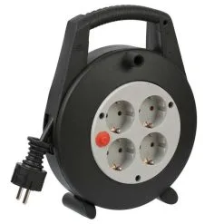 Brennenstuhl 1092200 Vario Line Enrouleur De Câble 4 Groupes Noir/gris Clair 5m H05VV-F 3G1,5