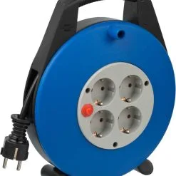 Brennenstuhl 1093230 Bobine De Câble Vario Line 4 Groupes Noir/bleu/gris Clair 10m H05VV-F 3G1,5