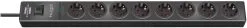 Brennenstuhl 1150610318 Hugo ! Multiprise 19.500A Avec Protection Contre Les Surtensions 8 Voies Anthracite 2m H05VV-F 3G1,5