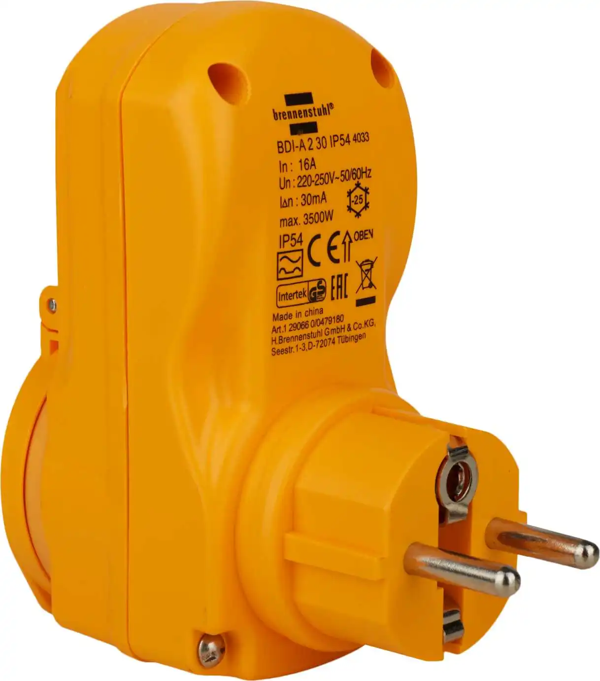 Brennenstuhl 1290660 Adaptateur De Sécurité BDI-A 2 30 IP54 4 Brennenstuhl 1290660 Adaptateur De Sécurité BDI-A 2 30 IP54 – Image 2