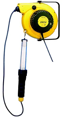 Zeca 800168 5908/328 Enrouleur De Câble à Ressort Avec Torche Et Transformateur.15 Mtr 230 Volt