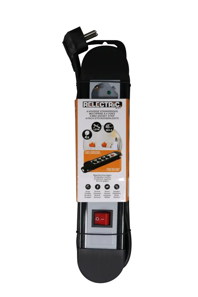 Relectric RELEC492244 Prise 1.5 Mtr 4 Voies 3 X 1.5 Mm 4 Relectric RELEC492244 Prise 1.5 Mtr 4 Voies 3 X 1.5 Mm – Image 2