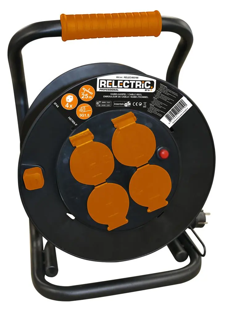 Relectric RELEC493104 PRO Enrouleur De Câble 25 Mtr IP44 3 X 2,5 Mm 3 Relectric RELEC493104 PRO Enrouleur De Câble 25 Mtr IP44 3 X 2,5 Mm